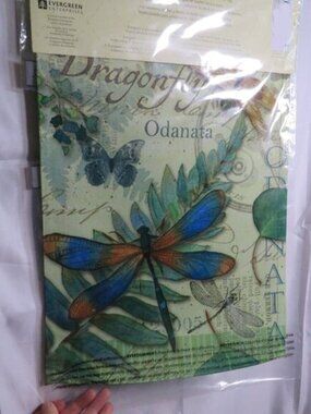 JetMax Dragonflies Garden Flag NIP 18x12 Flowers Bouquet Spring Summer New